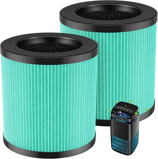 MJ002H Pet Care Replacement Filters, Compatible with POMORON MJ002H Air Purifiers, Hepa Filter, Activated Carbon, High Performance 4-Layer Filter, Part #MJ002H-RFA, 2 Pack