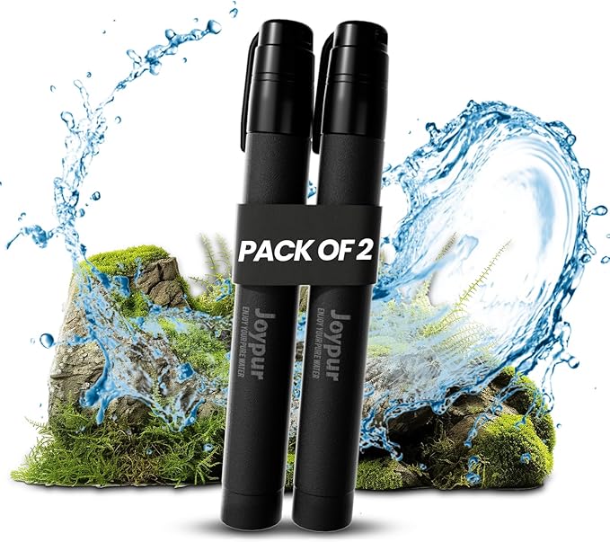 Portable Water Filter Straw Survival, Essential Camping & Hiking Gear, Water Purification Straw for Travel, Biking and Emergency Preparedness