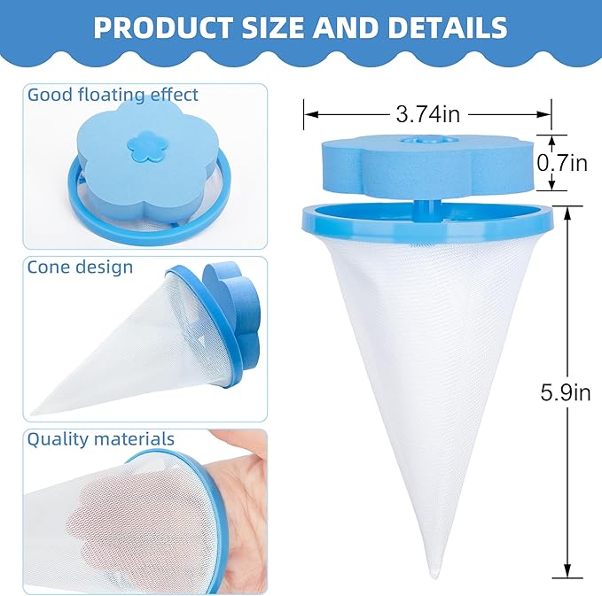 Pet Hair Remover for Laundry,Lint Catcher for Laundry,Washing Machine Floating Lint Mesh Bag,Reusable Household Hair Filter Washer Lint Trap Net Pouch 4 Pieces