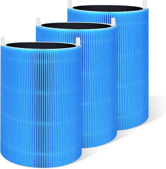 3 Packs 411 AllergenBlock Filter Compatible with Blue Pure 411, 411+ and 411 Auto Air Cleaner Purifier, Blue
