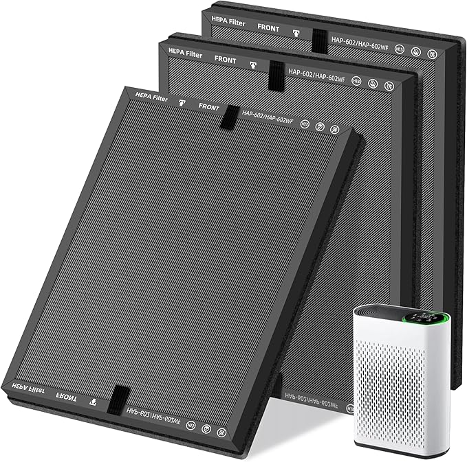 HAP602 Replacement Filter for ECOSELF HAP602/HAP602WF Air Purifier,3 in 1 High-Efficient H13 True HEPA with Acticated Carbon Filtration for Home,3 Pack