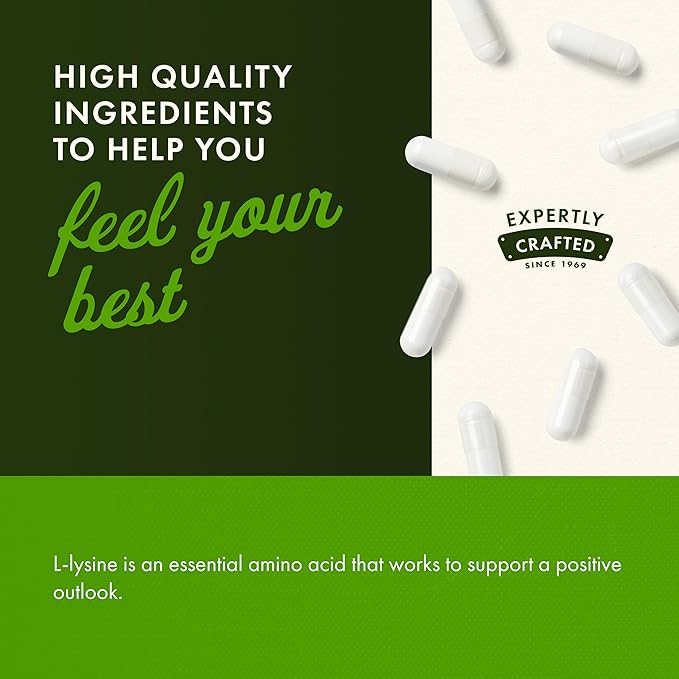 Swanson Free Form L-Lysine - Natural Supplement Promoting Stress Support & Nervous System Health - May Promote Calm Mood & Relaxation - (300 Capsules, 500mg Each)