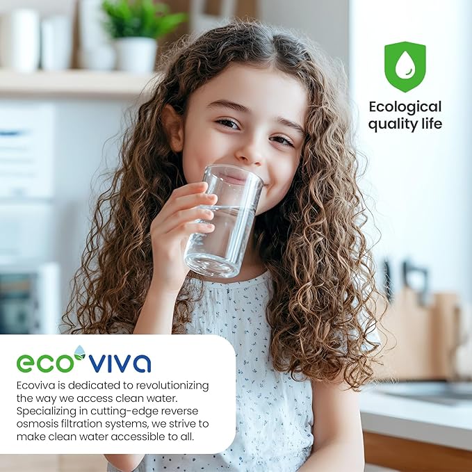 Ecoviva LT1000P Replacement Water Filter, NSF/ANSI 42, Compatible with LT1000P MDJ64844601 9980 LT1000PC ADQ74793501 LT1000 LMXS28626S LFXS26973S Refrigerator Water and LT120F Air Filter 3 Pack