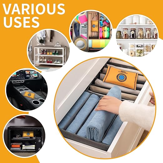 200g Rechargeable Desiccant, Moisture Absorbing Bag Reusable & Absorbs Moisture & Humidity, Rechargeable Dehumidifier Bag for Gun Safe,Cars,Bins,Totes,Food Storage,Clothes,Suitcase (Yellow, 2 Pack)