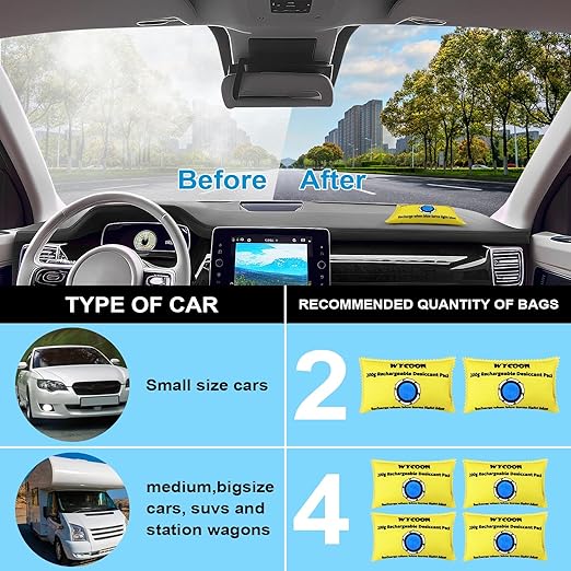 200g Rechargeable Desiccant Pack of 2, Moisture absorbers Bag, Desiccant Dehumidifier Bag, Dehumidifier for Home Closets,Gun Safe, and Cars