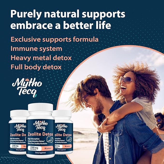 2300 MG Zeolite Detox Capsules - Activated Charcoal & Bentonite Clay, Highly Absorbable Full Body, Liver & Gut Cleanse, Zeolite Clinoptilolite（180 Capsules）