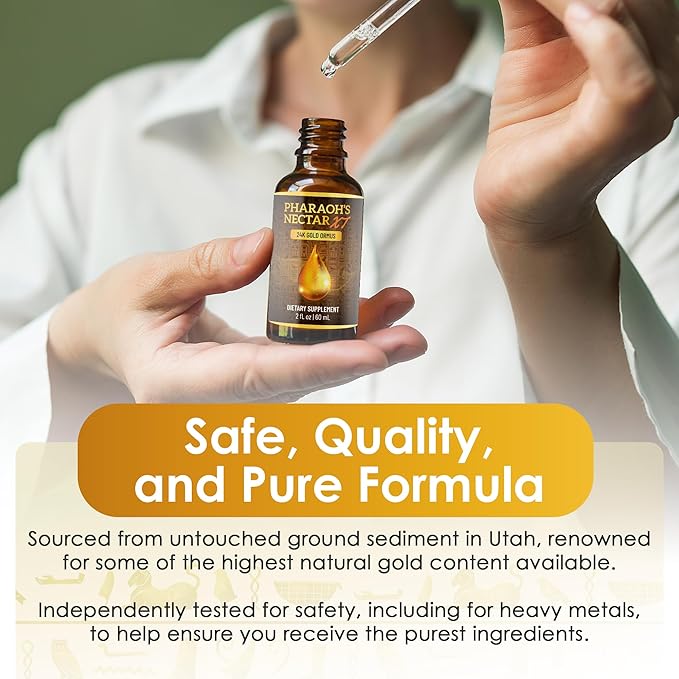 Ultra-Pure, 99.9% Liquid Gold - 24K Monoatomic Gold Ormus - Third Eye Awakening, Pineal Gland Decalcification, Awaken DNA, Unlock Light Speed Manifestation - Pharaoh's Nectar XT, 2 Pack