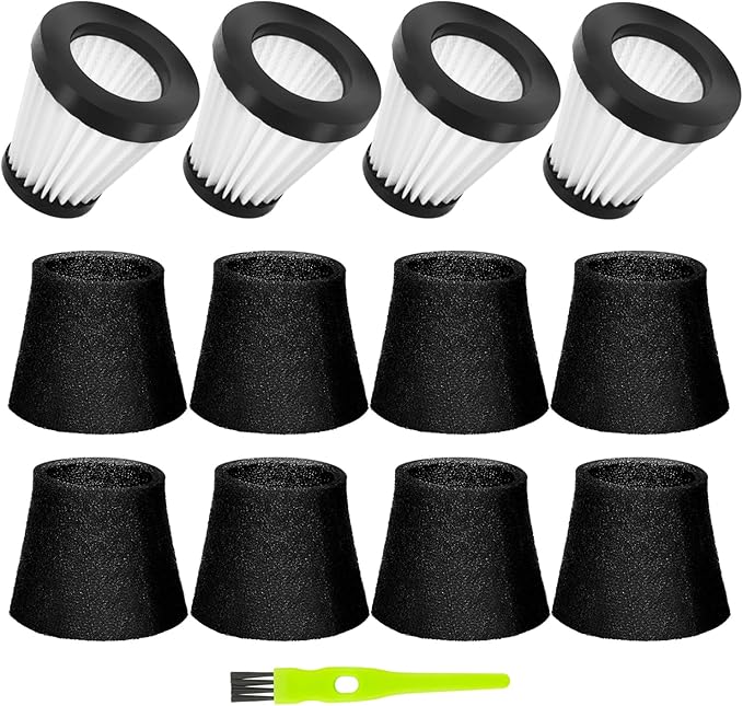 F117 Scorption Filter Compatible with Dirt Devil Scorpion Models SD20005RED SD30025B BD22025, Compare to Part# AD40117 (4 Pack Hepa Filter & 8 Pack Sponge Filter)