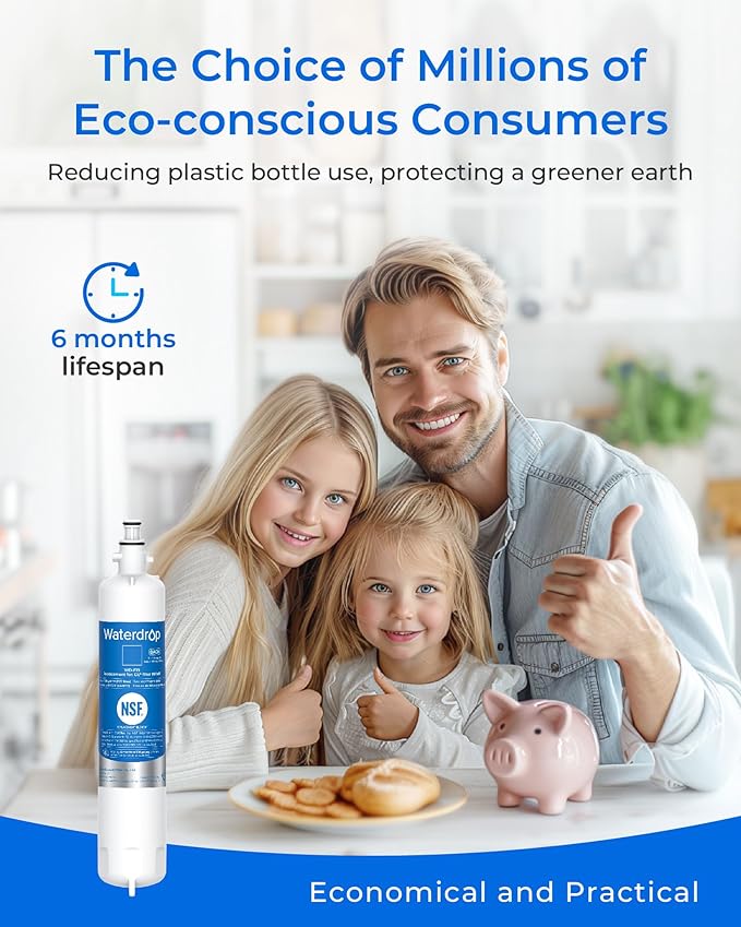 Waterdrop RPWF Refrigerator Water Filter (NOT RPWFE), Replacement for GE® RPWF, WD-F19, DWF-36, R-3600, MPF15350, OPFG3-RF300, WF277, RWF1063, RWF3600A, WSG-4, Pack of 2