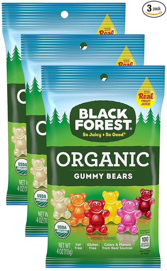 Black Forest Organic Gummy Bears, 4 Ounce (Pack of 3)