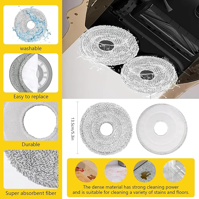 Yivy 28 Pcs Replacement Parts for Dreame X30 Ultra/Mova E30 Ultra/L10s Pro Ultra Heat/l10s ultra gen 2,Accessories: 2*Main Brush, 6*Side Brushes, 4*Filter, 8*Mop, 6*Dust Bags, 1*Water Tank Brush