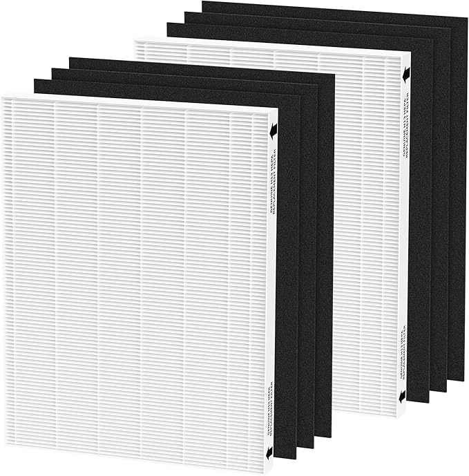 2 Packs Aeramax 300 HEPA Filter Replacement Compatible with Fellowes AeraMax 290 300 DX95 and HF-300 AP-300PH Air Cleaner Purifier, Part# 9287201, 2 Main Filters + 6 Activated Carbon Pre-filters
