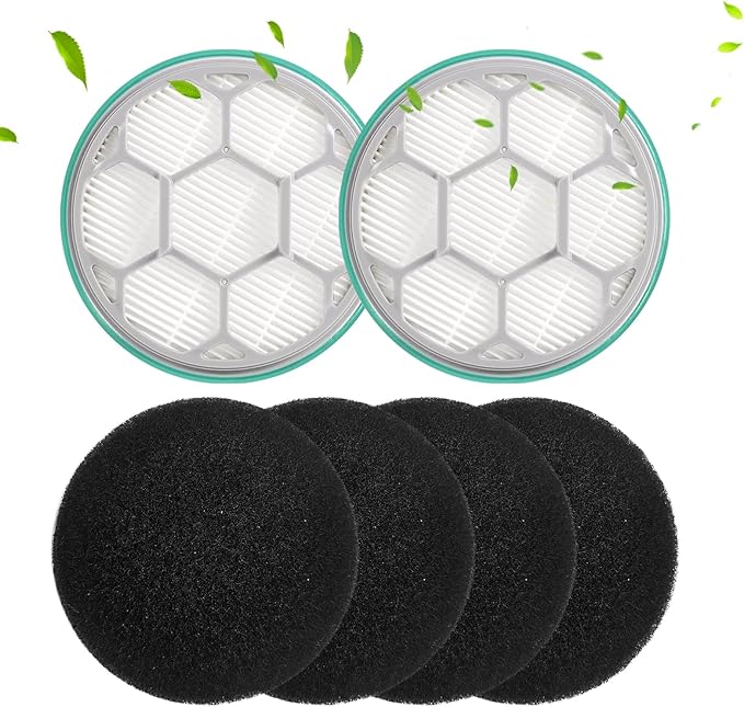 Hepa Sponge Filter Replacement Accessories Compatible with Neabot/Neakasa P1 Pro Pet Grooming Kit & Vacuum,9.5cm Diameter Circle(2 Hepa Filters+4 Sponges)