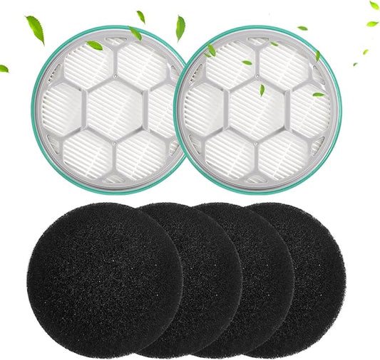 Hepa Sponge Filter Replacement Accessories Compatible with Neabot/Neakasa P1 Pro Pet Grooming Kit & Vacuum,9.5cm Diameter Circle(2 Hepa Filters+4 Sponges)