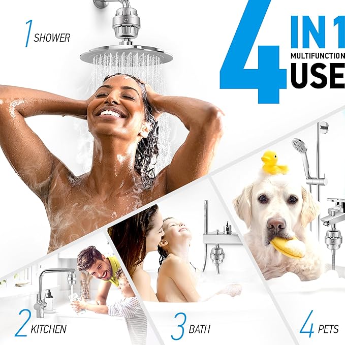 AquaHomeGroup 20-Stage Premium Shower Filter Replacement Cartridge with Spin Propeller (No Housing) - Water Filter Refill Compatible with Any Shower Filter of Similar Design 15 and 20 Stages