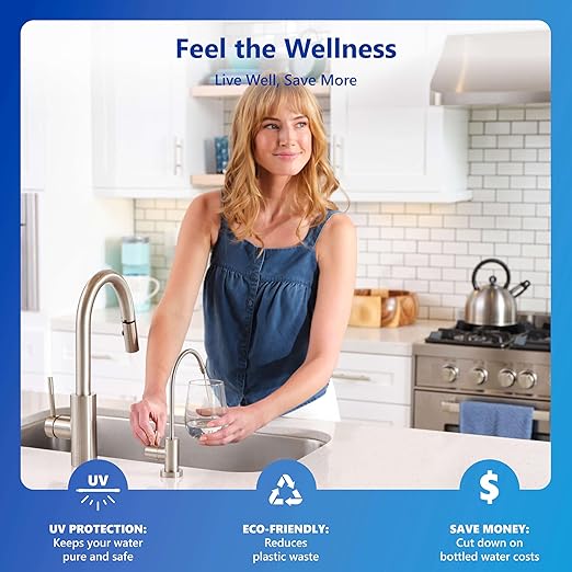 Express Water Reverse Osmosis Ultraviolet Water Filtration System – 100 GPD (Modern Chrome Faucet)