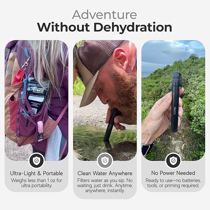 Sierra Madre Pure Water Straw – 264 Gallon Water Filter Purification for Backpacking, Camping, Hiking, Travel - Perfect for Preparedness Survival Gear & Supplies - Portable & Lightweight (Pack 1)