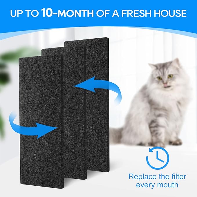 10-Pack Carbon Filters Compatible with Litter-Robot 3, Activated Carbon Litter Box Filter Compatible with Litter-Robot 3 Self Cleaning Cat Litter Box Filters, Accessories Replacement