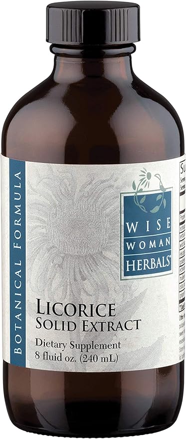 Wise Woman Herbals Licorice Root Solid Extract 4:1, Alcohol-Free, Herbal Digestive & Stomach Comfort, Adrenal Balance, Immune & Respiratory Support, Supports a Healthy Inflammatory Response, 8 Fl Oz