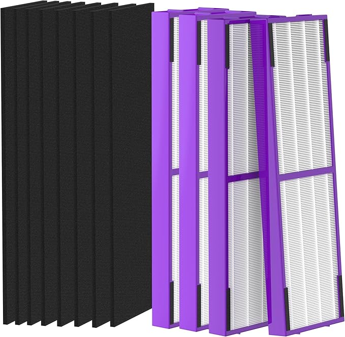 4 Packs FLT4850PT FLT4825 HEPA Filter b Replacement Pet Compatible with AC4825 AC4825E AC4825W AC4300 AC4800 AC4900 AC4850 Air Cleaner Purifier with 8 activated carbon pre-filters