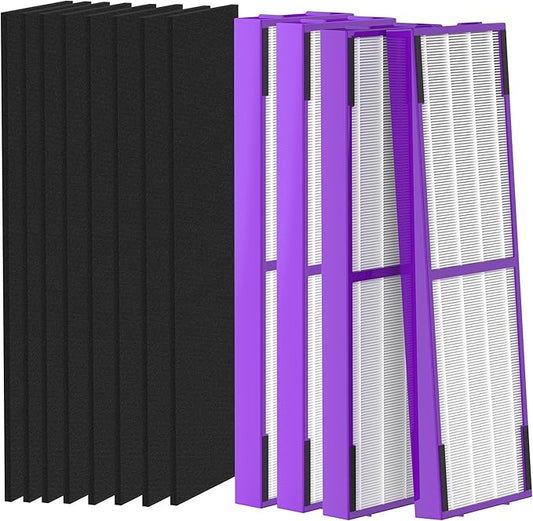 4 Packs FLT4850PT FLT4825 HEPA Filter b Replacement Pet Compatible with AC4825 AC4825E AC4825W AC4300 AC4800 AC4900 AC4850 Air Cleaner Purifier with 8 activated carbon pre-filters
