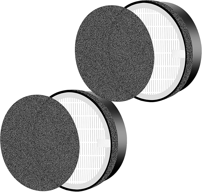 2 Pack Air Purifier Filters Replacement for LEVOIT LV-H132, Compatible with 3-in-1 Nylon Pre-Filter and True Activated Carbon Filters, LV-H132-RF Part