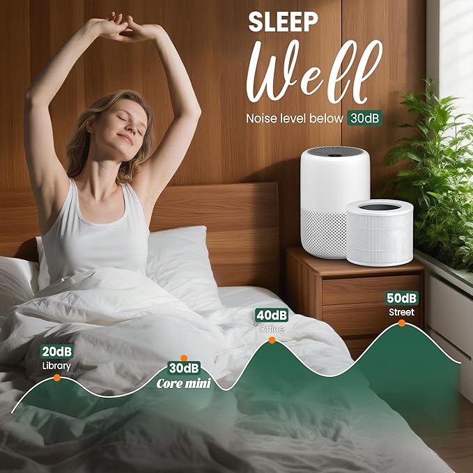 Core Mini Replacement Filter for LEVOIT Air Purifier Core mini-rf, 3-in-1 Pre, H13 True HEPA, Activated Carbon Filtration System, Pack of 3