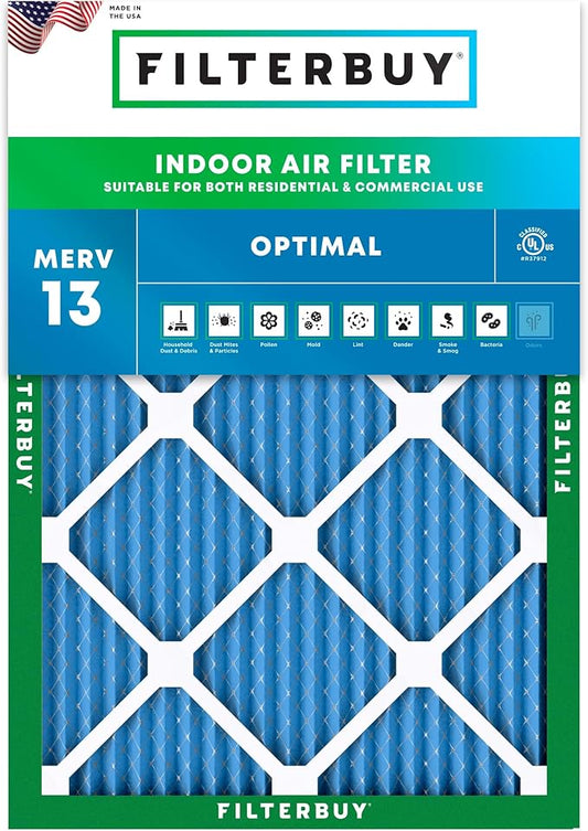 Filterbuy 20x23x1 Air Filter MERV 13 (MPR 1900) Health Defense Replacement (1-Pack), Electrostatic Pleated HVAC AC Furnace Filters, Made in USA (Actual Size: 19.50 x 22.50 x 0.75)