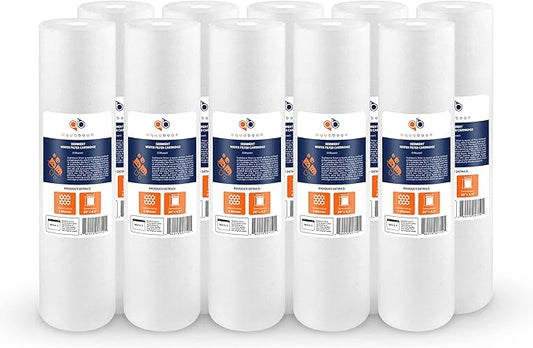 Aquaboon 5 Micron 20 x 4.5 Whole House Sediment Filter Cartridge 20 inch Water Filter Replacement Compatible with DGD-5005-20, FP25B, AP810-2, 10-Pack