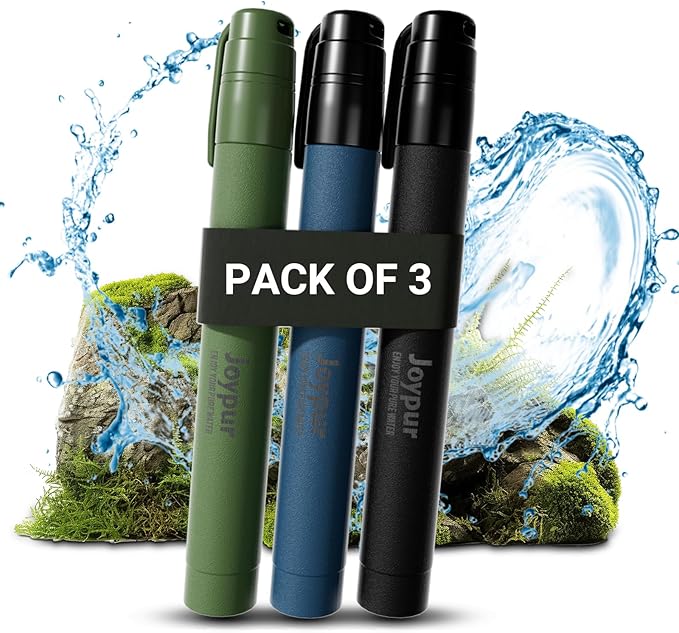 Portable Water Filter Straw Survival, Essential Camping & Hiking Gear, Water Purification Straw for Travel, Biking and Emergency Preparedness