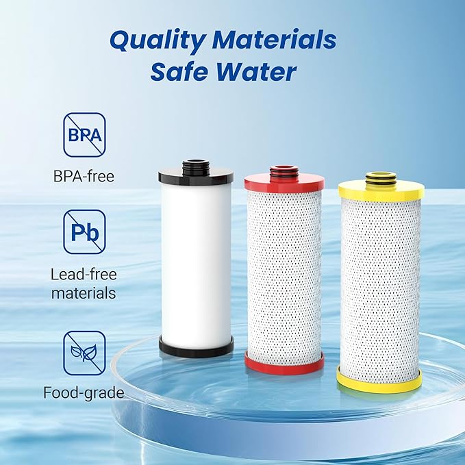 Waterspecialist WS852 Replacement for Aquasana® AQ-5300R Under Sink Water Filter, Aquasana® Filter Replacement, 600 Gallons, Reduce 99% of Chlorine, Taste and Odor, 3 Filters