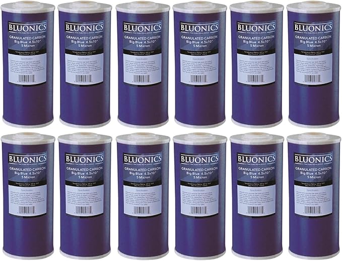 Bluonics 12-pack Carbon Water Filters GAC Granulated 4.5" x 10"