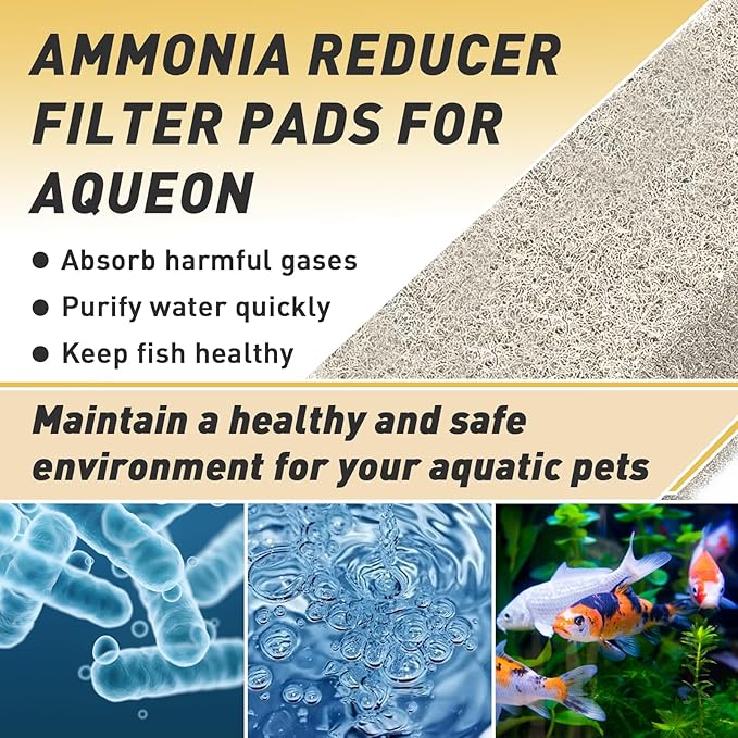 30 Count Ammonia Reducer Filter Pads for Aqueon - Replacement Filter Cartridges Small for Aqueon QuietFlow LED PRO Model 10