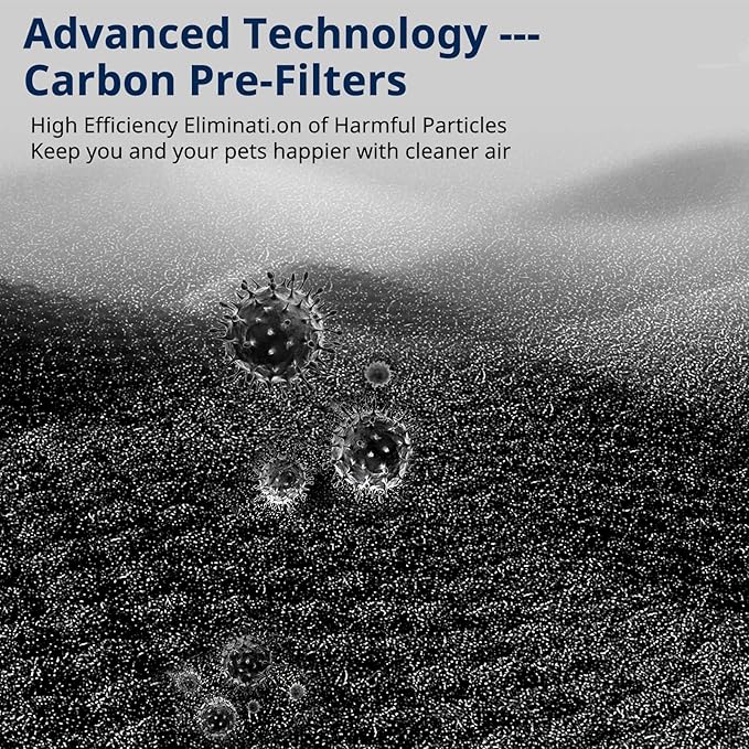 FLT4825 HEPA Filter B Replacement Compatible with Guardian Air Purifier Models AC4825 AC4300 AC4800 AC4850PT AC4850 AC4900 AC4820 AP2200CA with 8 Activated Carbon Pre-Filters Yellow