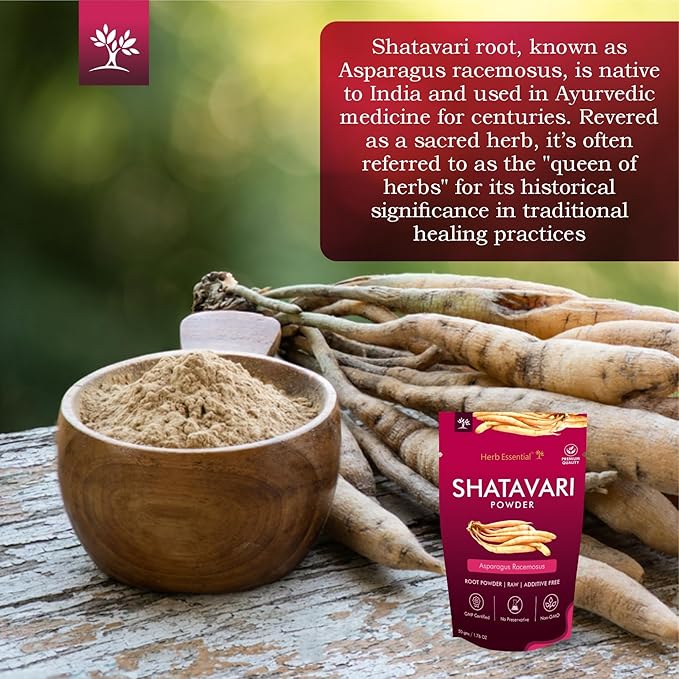 100% Natural Shatavari Powder 1.76 Ounce, Asparagus Racemosus, Pure Herbal Powder for Daily Use, Vegan, No Preservatives - 50g (Pack of 2)