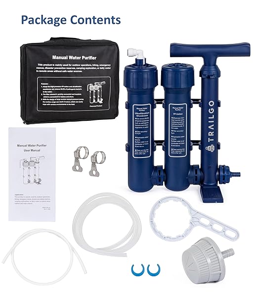 Pro Water Purifier Water Purification System for Survival - High-Volume Hand Pump Portable Water Filter for Group Camping, Backpacking, Emergency Preparedness - 3-Stage Water Filtration System