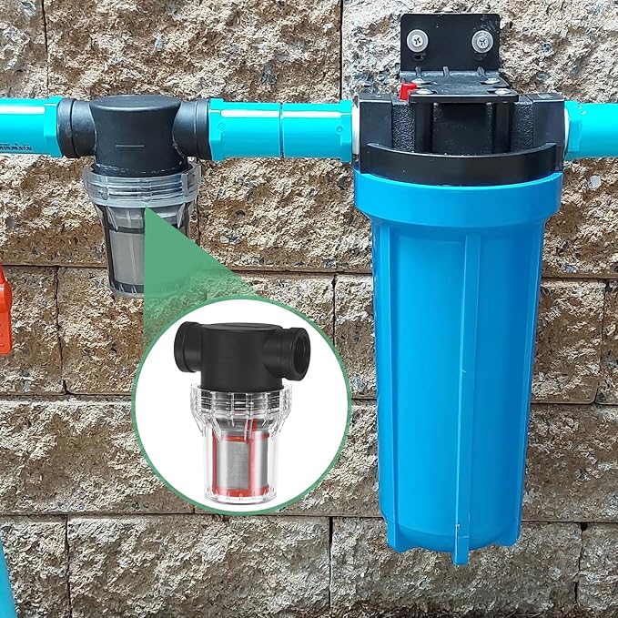 3-Pack Water Pump Strainer with 200 Mesh Stainless Steel Filter Screen, 3/4 Inch Pipeline Filter for Garden Hose Outdoor RV Water Tank Pressure Washer Inlet [Black]