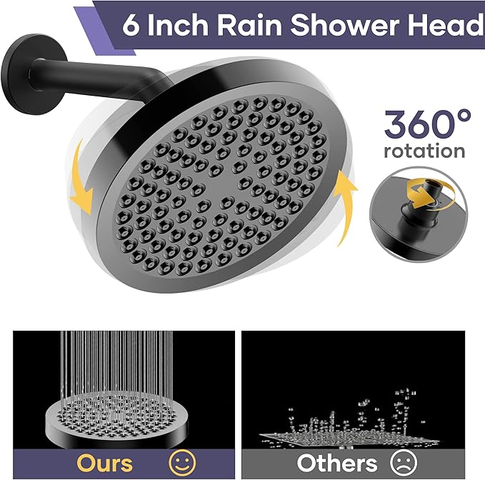 Filtered Shower Head with Handheld Spray Combo,High Pressure Rain Shower Heads,Double Dual Shower Head 10 Spray Modes,Detachable Showerhead 78 Inch Hose,Black