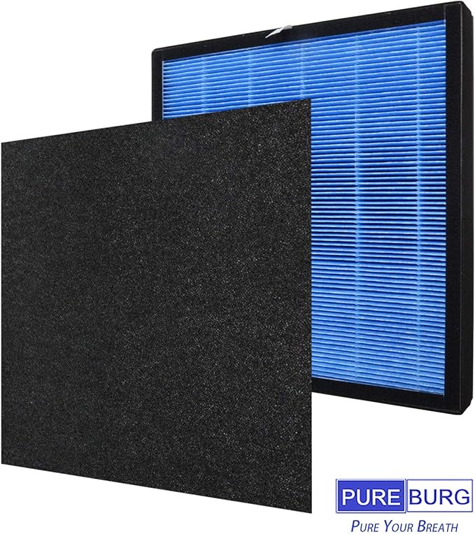 PUREBURG Replacement True HEPA Filter Kit Compatible with Okaysou Airmax 10L Pro & Aiibot Aiibot-A300 also Compatible with SimPure HP3-A Air Purifier,H13 4-Stage Filtration Air Clean Dust VOCs,2-Pack