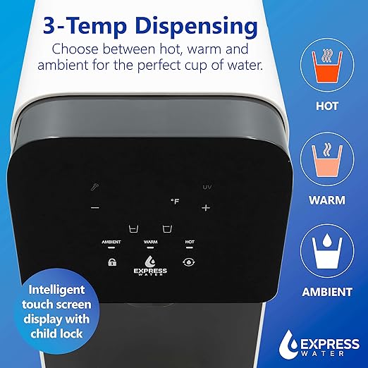 Express Water ROC001ALK pH UV Countertop Reverse Osmosis Water Filter 6 Stage RO System with UV Purifier and pH Remineralization