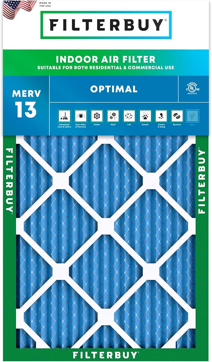 Filterbuy 8x30x1 Air Filter MERV 13 (MPR 1900) Health Defense Replacement (1-Pack), Electrostatic Pleated HVAC AC Furnace Filters, Made in USA (Actual Size: 7.50 x 29.50 x 0.75)