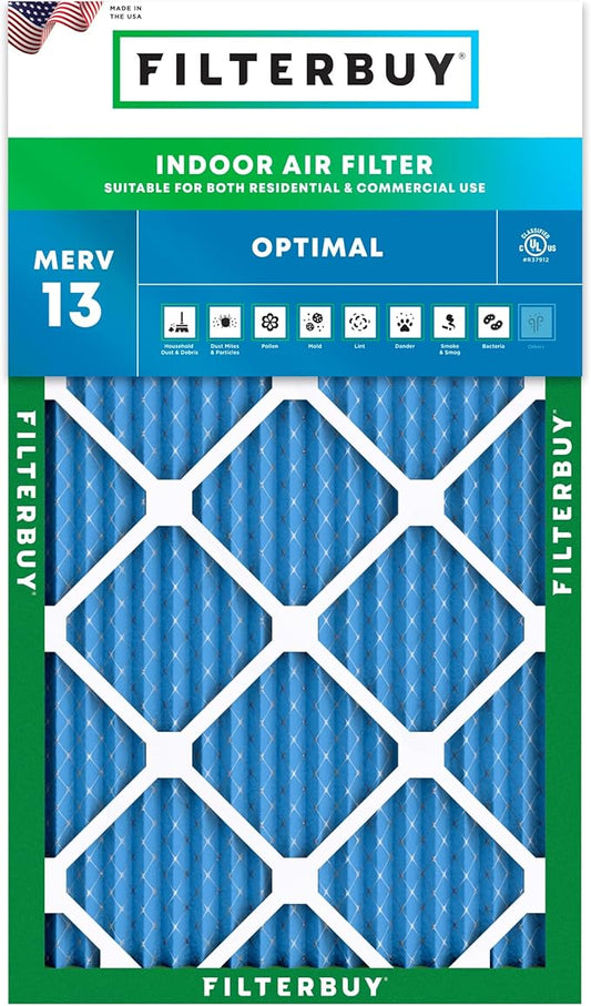 Filterbuy 20x32x1 Air Filter MERV 13 (MPR 1900) Health Defense Replacement (1-Pack), Electrostatic Pleated HVAC AC Furnace Filters, Made in USA (Actual Size: 20.00 x 32.00 x 0.75)