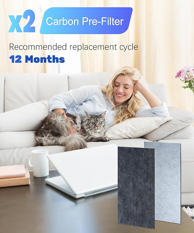 2 Pack Activated Carbon filters Compatible with AIRCARE 1051 Evaporative Humidifier, Essick Air Part # 1051-Models 4DTS300, 4DTS900, H12300HB, H12600,H12400HB,696800，696400HB