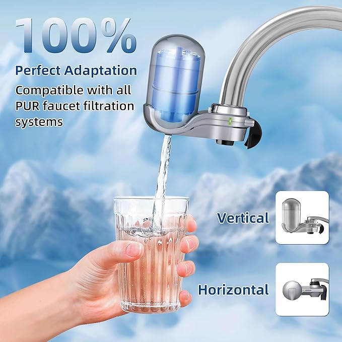 Water Filter Replacement For PUR, PUR PLUS Faucet Filtration Systems, Fit Sink RF-9999, FM-3700, FM-2500V, PFM400H, RF-3375, Faucet Mount Water Filters 3 Pack