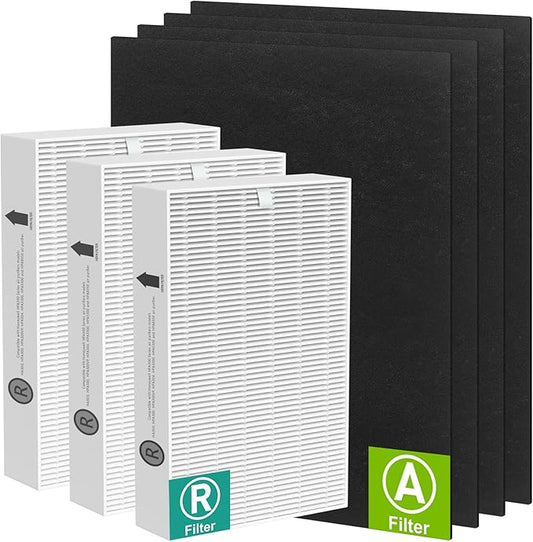 HPA300 HEPA Filter Replacement Compatible with Honeywell Air Purifier HPA300 Series, HPA300, HPA304, HPA8350, HPA300VP, HPA3300b, HPA5300, 3 H13 True HEPA Filter R and 4 Activated Carbon Filter A