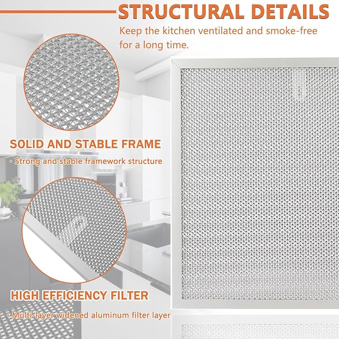 2 Pack S99010467 Range Hood Filter Replacement 5 Layer Aluminum Mesh Hood Grease Filter Fit for Broan Range Hood Filter BXT1 &Nutone AR1 series 99010467