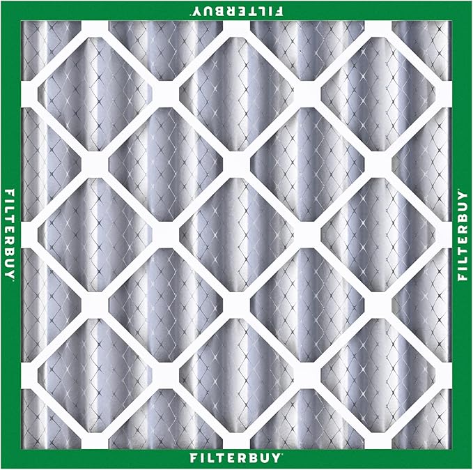 Filterbuy 24x24x4 Air Filter MERV 8 Dust Defense (3-Pack), Pleated HVAC AC Furnace Air Filters Replacement (Actual Size: 23.38 x 23.38 x 3.63 Inches)