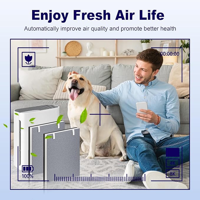 4 Pack Vital 100 Replacement Filter for LEVOIT Vital 100 Air Purifier, H13 True HEPA and High-Efficiency Activated Carbon Filter, Part Number Vital 100-RF