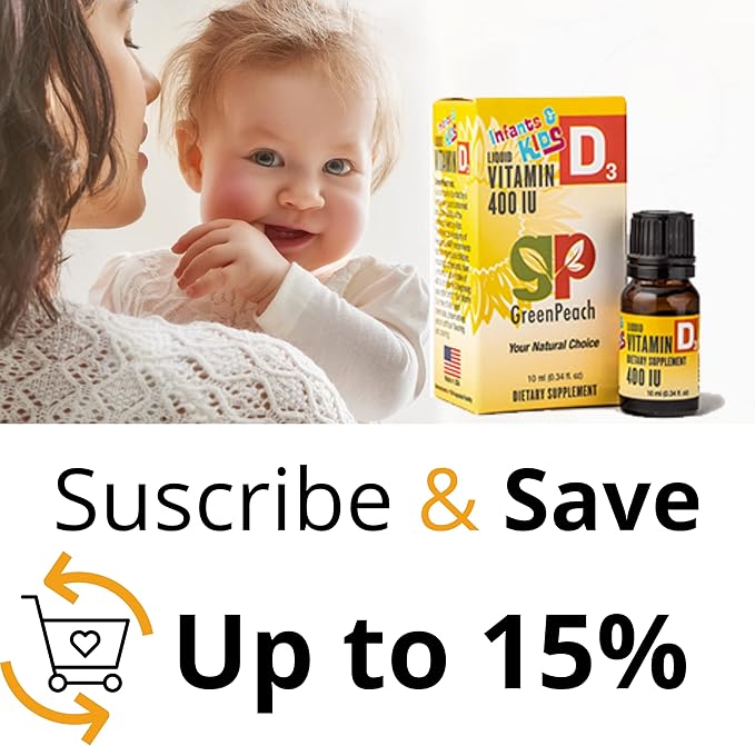 Organic Baby & Infant Vitamin d Drops - Vegetarian 400 IU Liquid Vitamin d3 for Babies & Newborn | No Sugar or Flavors | Non-GMO | Gluten Free & Tummy Gentle | Ages 4 & Under - Pack of 3