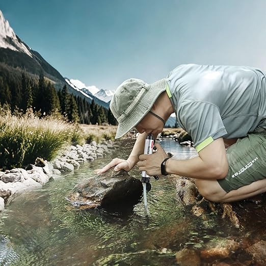 6 Pack Timain 4-Stage Filtration,High Flow Rate Water Filter Straw,Water Purifier Survival for Emergency Kits,Travel,Camping, Hiking,Fishing,Hunting (6)